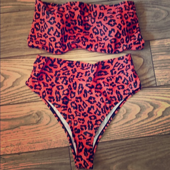 Pink Leopard Cheeky High Waist Bikini - Picture 2 of 7